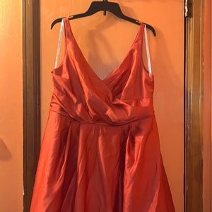 David’s Bridal dark coral color Gown/Dress Size 16
